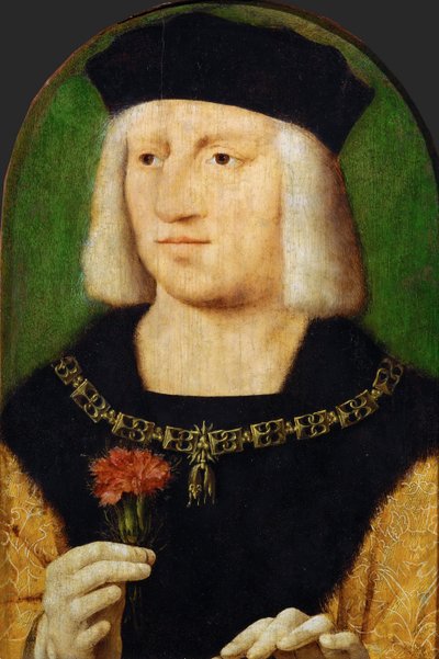 初期ネーデルランド美術：皇帝マクシミリアン1世（1459-1519）の肖像 par Cleve, Joos van (ca. 1485-1540), c.1508.木に油彩、28,5x22,3。ヴィエンヌの美術史博物館 作： Joos van Cleve