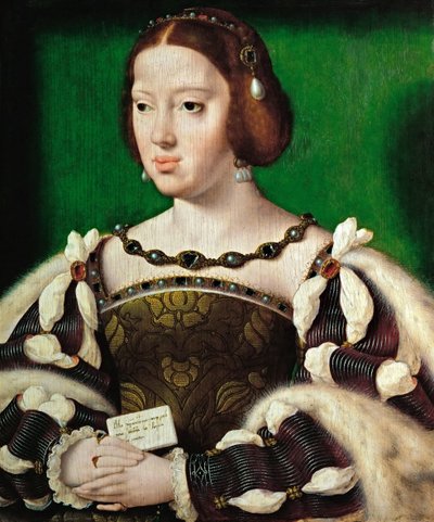 初期ネーデルランド美術：オーストリア女王エレアノール（1498-1558）の肖像 パー・クレーヴ、ヨース・ファン（約1485-1540）、1530年以降。木に油彩、35,5x29,5。美術史博物館、ヴィエンヌ 作： Joos van Cleve