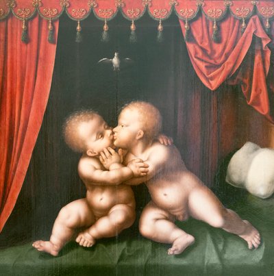 洗礼者聖ヨハネと抱き合うキリスト 作： Joos van Cleve