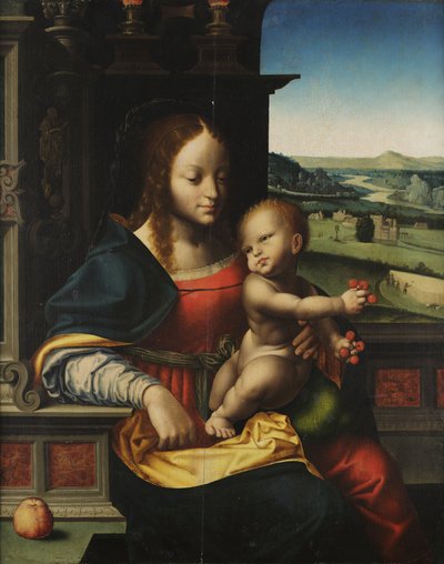 聖母子と果物 作： Joos van Cleve