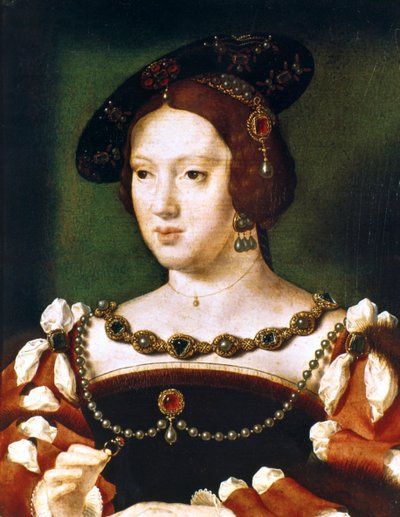 フランスの女王、エレノアの肖像、c1530-1540 作： Joos van Cleve
