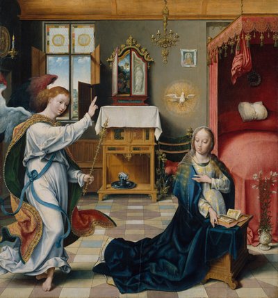 受胎告知、ca。 1525。 作： Joos van Cleve