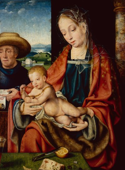 聖家族（木に油彩） 作： Joos van Cleve