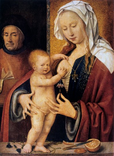 聖家族、16世紀。 作： Joos van Cleve