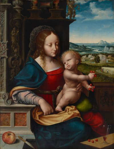さくらんぼの聖母 作： Joos van Cleve