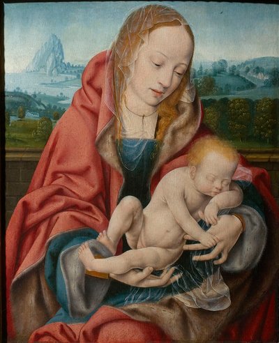 眠っている子供を持つ聖母、1510-1520年頃。 作： Joos van Cleve