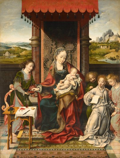 天使と聖母子 作： Joos van Cleve