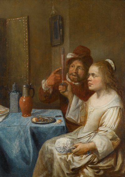 ワインを飲むカップル 作： Joos van Craesbeeck
