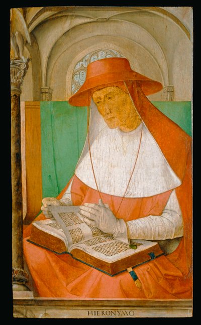 ジェローム、聖人、教会の父... 作： Joos van Gent (fl.1460-75)