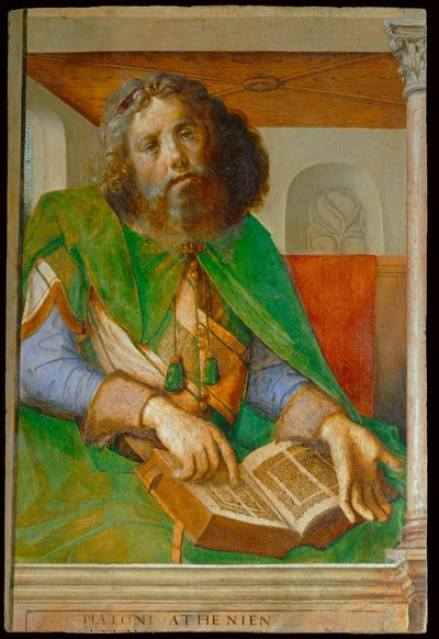 プラトン、ギリシャの哲学者... 作： Joos van Gent (fl.1460-75)