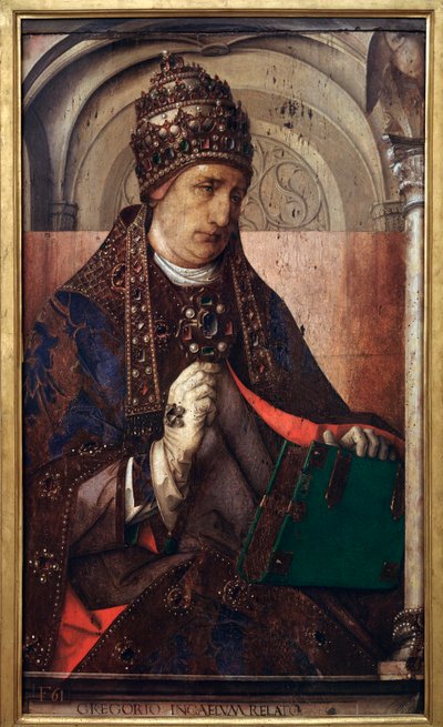 教皇グレゴリー1世の肖像、c.1435-75 作： Joos van Gent