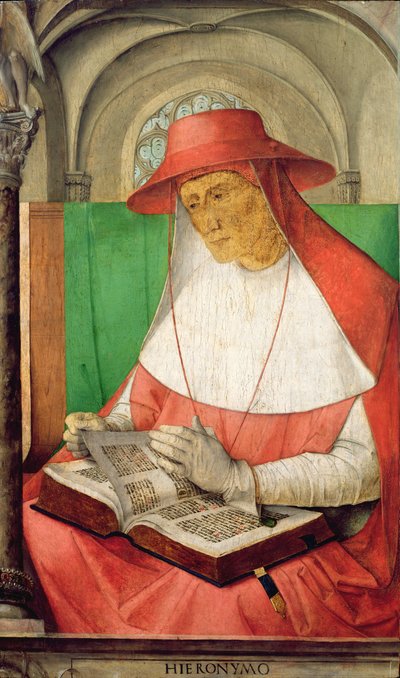 聖ジェロームの肖像（347-420）c.1475（パネル） 作： Joos van Gent