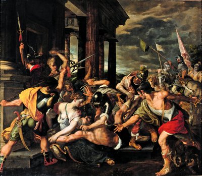 ペリシテ人によるデリラの裏切りとサムソンの投獄 作： Joos van Winghe