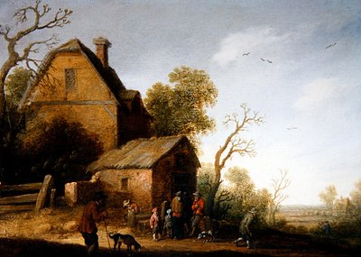 人物と犬のいる森の風景 作： Joost Cornelisz. Droochsloot
