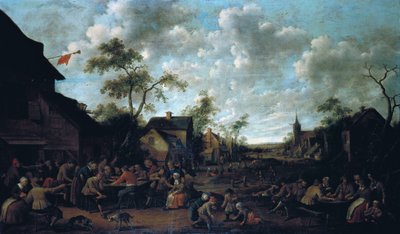 村でごちそうをする農民、1661 作： Joost Cornelisz. Droochsloot