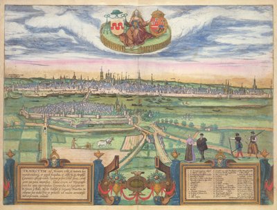 ヨーロッパの都市、Georg Braun（1541-1622）とFrans Hogenberg（1535-90）1575（カラー彫刻）による「Civitates Terrarum」から 作： Joris Hoefnagel