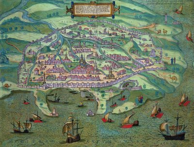 Braun（1541-1622）とFranz Hogenbergh（1535-90）による「世界」からのカイロの地図、1572年頃 作： Joris Hoefnagel