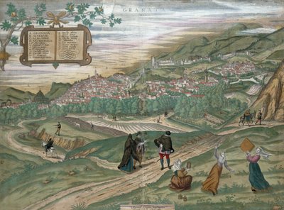 グラナダの地図、「世界」、ボリューム1、番号4、ブラウン（1541-1622）およびフランス（1535-90）、1565 作： Joris Hoefnagel