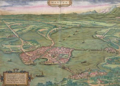 マントヴァの地図、ブラウン（1541-1622）とフランツ・ホーゲンバーグ（1535-90）、1575年の「世界」から 作： Joris Hoefnagel