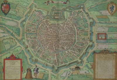 Braun（1541-1622）とFrans Hogenberg（1535-90）による「世界」からのミラノの地図、1572年頃 作： Joris Hoefnagel