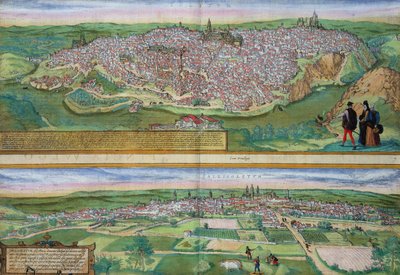 トレドとバリャドリッドの地図、ブラウン（1541-1622）とフランツ・ホーゲンバーグ（1535-90）による「世界」、1572年頃 作： Joris Hoefnagel