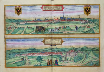 ウィーンとブダの町計画、Georg Braun（1541-1622）とFrans Hogenberg（1535-90）による「Civitates Orbis Terrarum」、1572年頃 作： Joris Hoefnagel