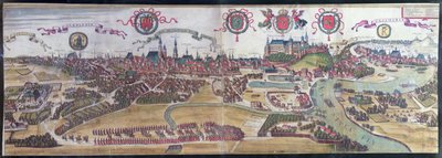 北西からのクラクフの眺め、Georg Braun（1541-1622）とFrans Hogenberg（1535-90）による &39;Civitates Orbis Terrarum&39;から、1617 作： Joris Hoefnagel