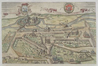 Geic Braun（1541-1622）とFrans Hogenberg（1535-90）による &39;Civitates Orbis Terrarum&39;からのLowiczの眺め 作： Joris Hoefnagel