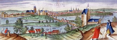トゥールの眺め、1561年頃（エングレーヴィング） 作： Joris Hoefnagel
