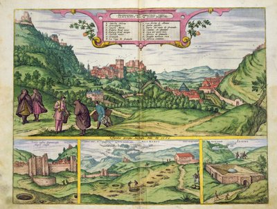 Georg Braun（1541-1622）とFrans Hogenberg（1535-90）による &39;Civitates Orbis Terrarum&39;からのアルハンブラの眺め、1564 作： Joris Hoefnagel