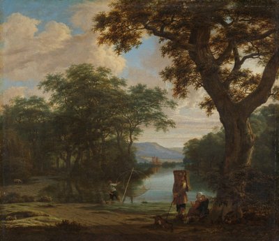 角網を持った漁師のいる風景 作： Joris van der Haagen
