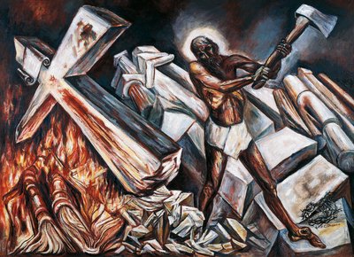 キリストは彼の十字架を破壊します 作： José Clemente Orozco