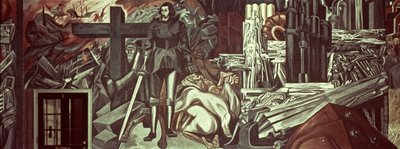 アメリカ文明叙事詩より、コルテスと十字架 作： José Clemente Orozco