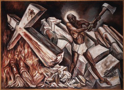 キリストは彼の十字架を破壊する キリストは彼の十字架を破壊する、 作： José Clemente Orozco