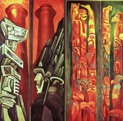 装飾パネル III、アメリカ文明の叙事詩より 作： José Clemente Orozco