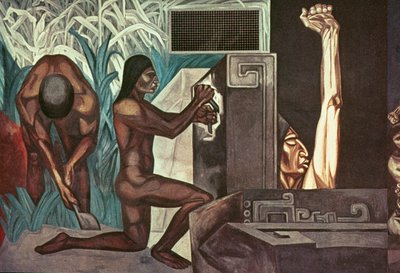 アメリカ文明の叙事詩より、コロンブス以前の黄金時代 作： José Clemente Orozco
