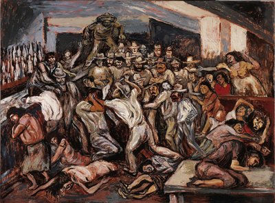 キャバレーでの戦い、1944年。 作： José Clemente Orozco