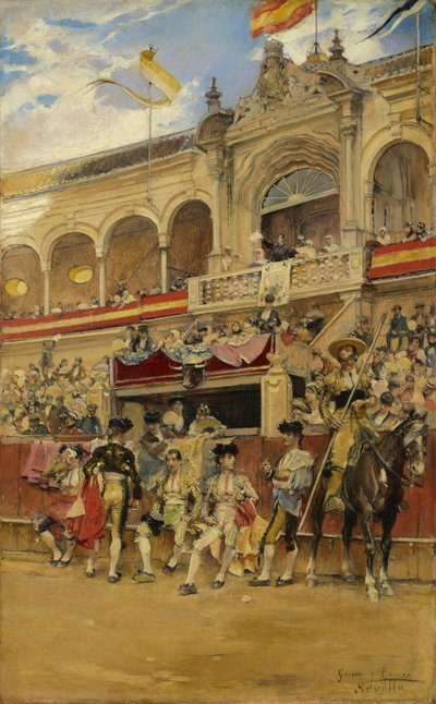 闘牛場の内部、1880年頃 作： José García Ramos