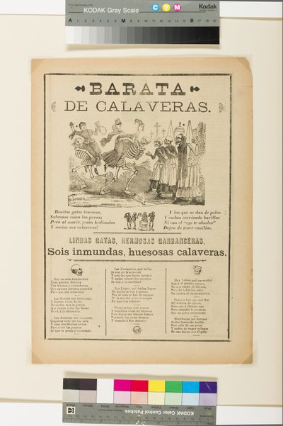 ブロードサイド：スカルセール、c.1890（新聞のリソ） 作： José Guadalupe Posada