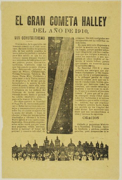 大ハレー彗星、1899年、1910年発行 作： José Guadalupe Posada