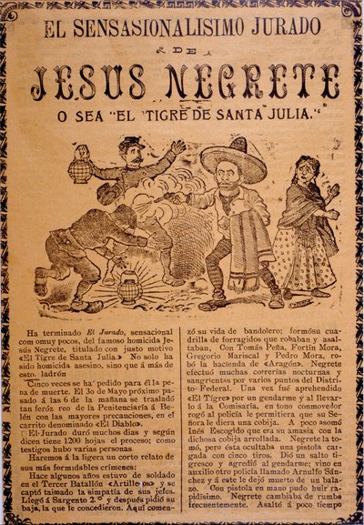 A Sensacional Trama de Jesús Black, também conhecido como O Tigre de Santa Júlia 作： José Guadalupe Posada