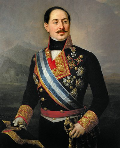 フランシスコ セラーノ イ ドミンゲス (1810-1885)、スペインの兵士、政治家、自由同盟の指導者、1874 年に最初の共和国の大統領の肖像 作： José María Romero y López