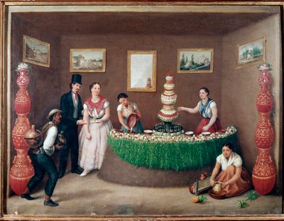 Chufa horchata seller (orxata de xufa or or orxata de xufla) スペイン・バレンシア地方の飲み物（Seller of Horchata, traditional beverage from Valencia, Spain） Augustin Arrieteの絵画（19世紀） メキシコシティ、国立歴史博物館、Chateau 作： Jose Agustin Arrieta