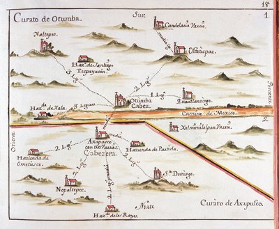 アルザテ、ホセ・アントニオ（1737-1799）。科学者、作家。メキシコ大司教区の計画。オトゥンバ（オトゥンバまたはオズンバ？）教区とアクサプルコ（アカプルコ？）1767.ホセ・アントニオ・アルサテによるエングレーヴィング。エングレーヴィング。スペイン.カスティーリャ・ラ・マンチャトレド。州P 作： Jose Antonio Alzate