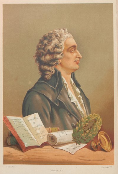 マリー・ジャン・アントワーヌ・ニコラス・カリタの肖像、コンドルセ侯爵、1743～1794年、1879年。 作： Jose Armet Portanell
