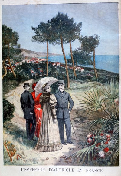 1894年にフランスを訪問したオーストリア皇帝フランツジョセフ1世 作： Jose Belon