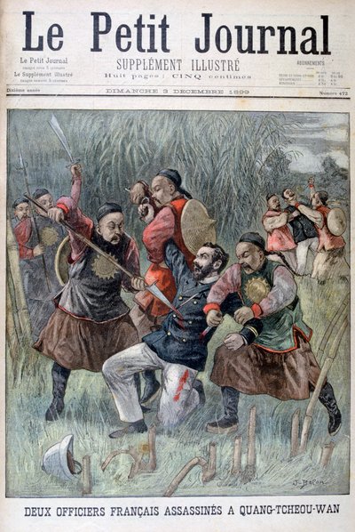 1899年にQuang-tcheou-wanによって殺害された2人のフランス人将校 作： Jose Belon