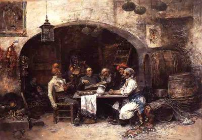 熱心な聴衆（油彩・パネル 作： Jose Benlliure y Gil
