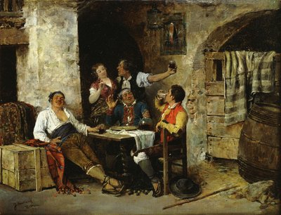 居酒屋で 作： Jose Benlliure y Gil