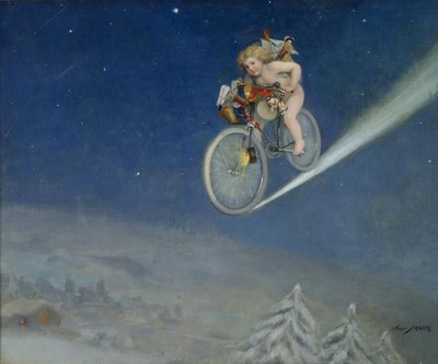 クリスマスの配達 par Frappa, Jose (Joseph) (1854-1904), - キャンバスに油彩, 50,5x60,5 - 個人蔵 作： Jose Frappa